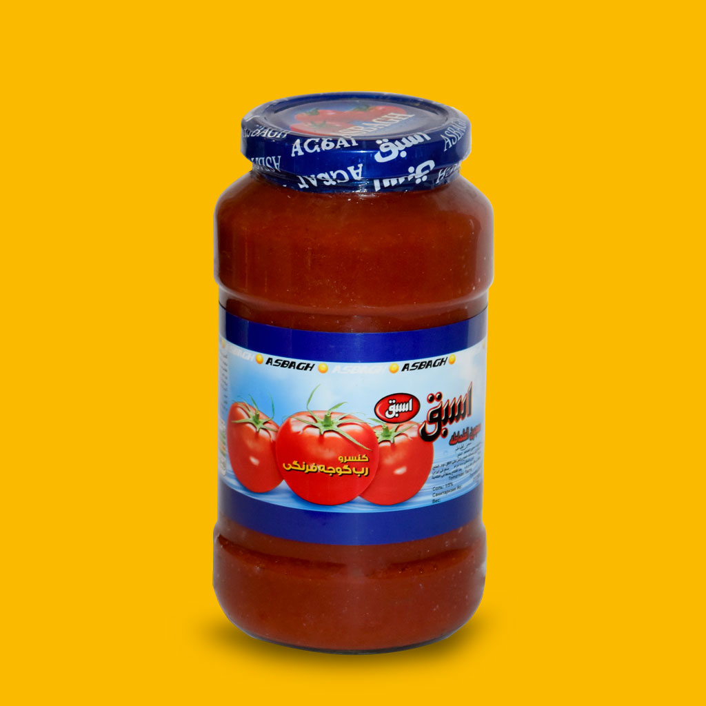 Asbagh tomato paste, 700 g glass jar